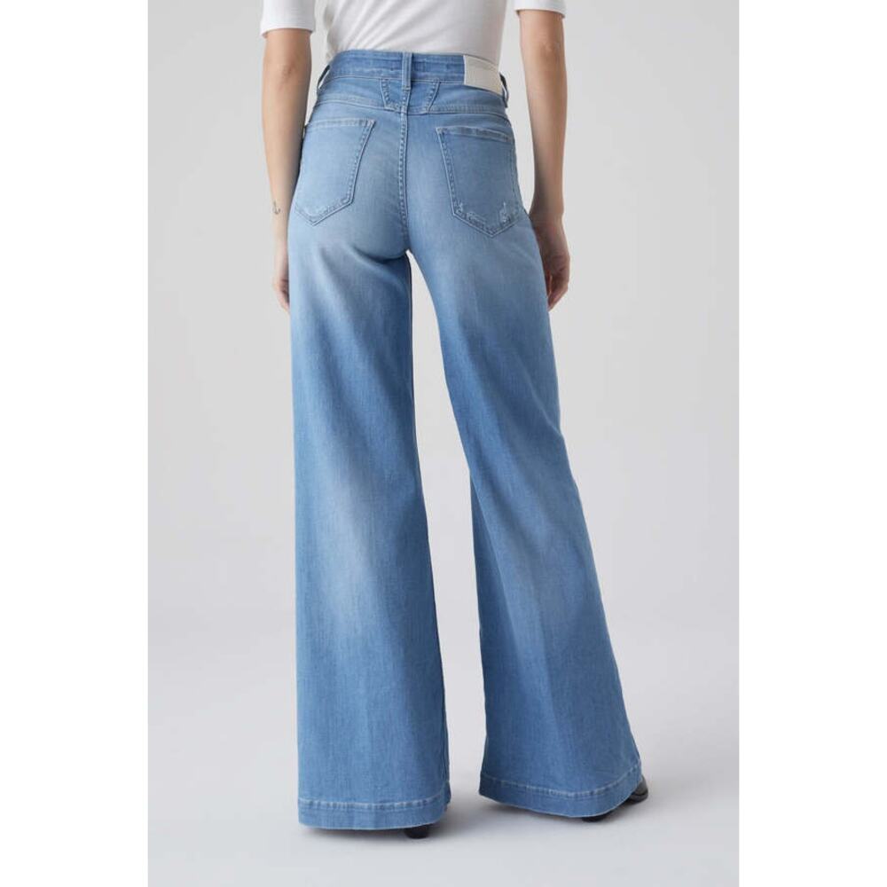 Closed Glow Up Wide Leg High Waisted Supper Soft Cotton Distressed Jeans 27 - Picture 6 of 16